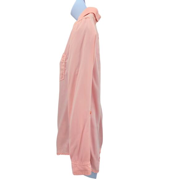 Chicos Top Womens 4 Pink Button Up Coastal Cowgirl Nautical Preppy Western Sheer - Picture 8 of 10